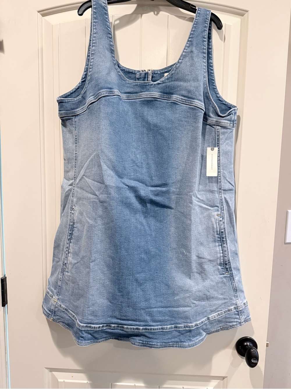 Anthropologie Light Blue Washed Denim Mini Dress